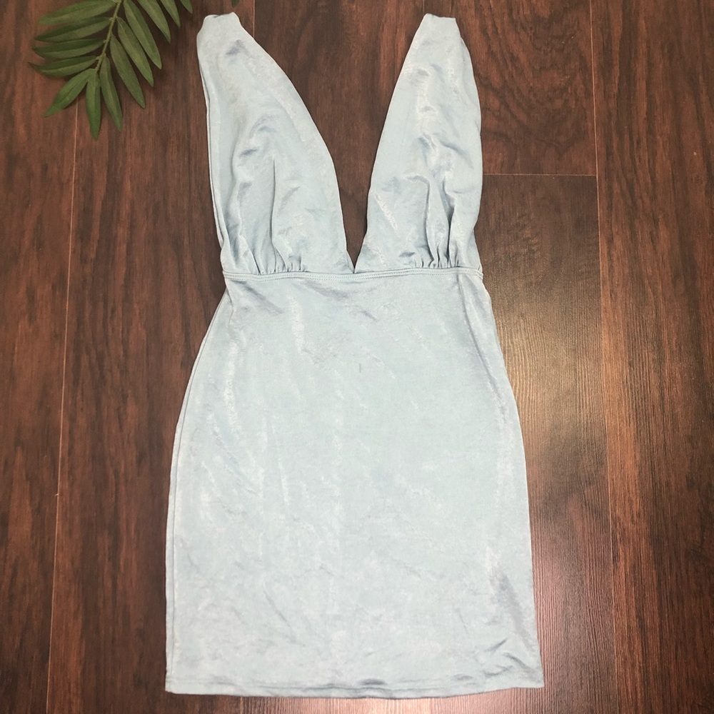 Deep Plunge Mini Dress (Windsor)